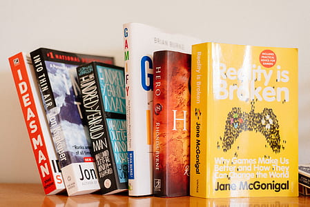 six assorted-color books thumbnail