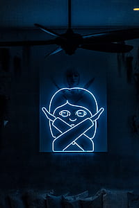 female emoji neon light thumbnail