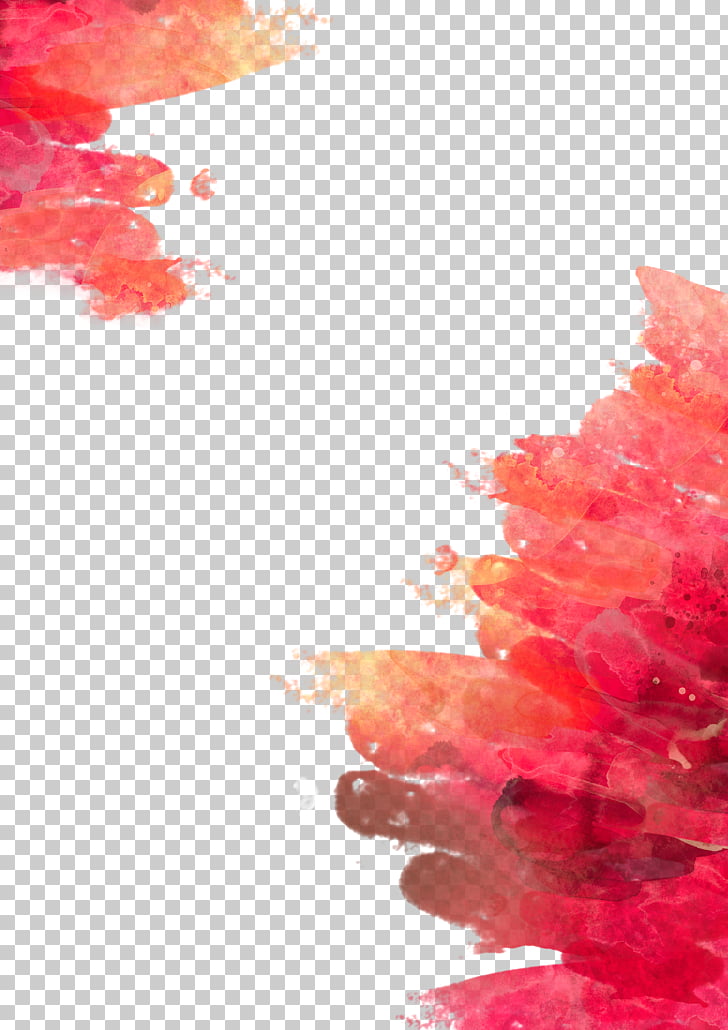 Watercolor painting, Red watercolor painting background PNG clipart