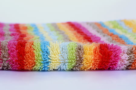 red, yellow, and blue striped textile thumbnail