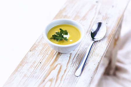 soup on white bowl with spoon thumbnail