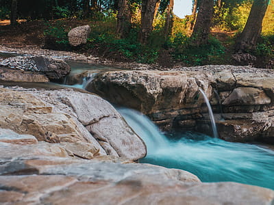 Photography of Water Flow Near Rocks thumbnail