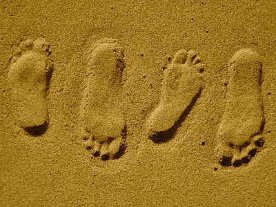 photography of foot sand art thumbnail