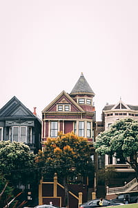 black, red, and white concrete houses thumbnail
