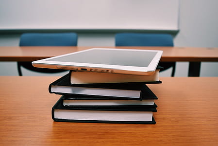 books, desk, school, table thumbnail