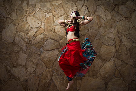 woman wearing red skirt dancing thumbnail