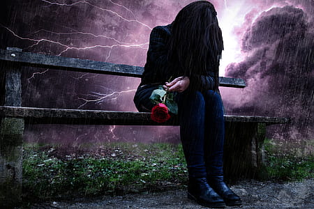 woman sitting on bench thumbnail