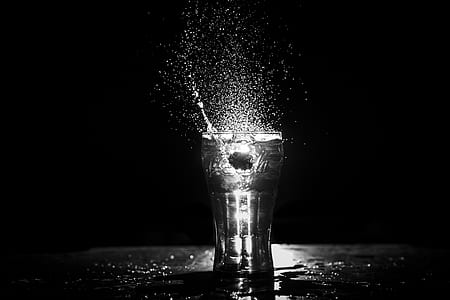 Grayscale Photo of Drinking Glass thumbnail