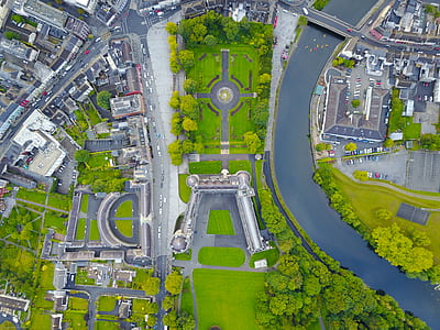 bird's-eye view of buildings and trees thumbnail