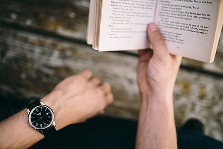Reading book at lake thumbnail