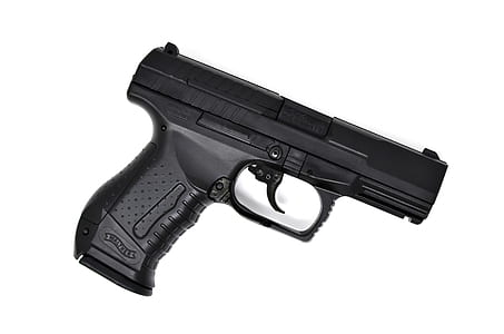 black semi-automatic pistol with white background thumbnail
