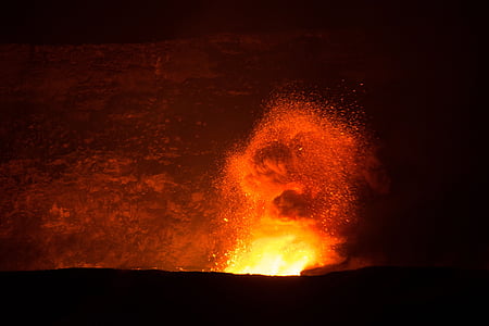 volcano, lava, flowing, eruption, landscape, active thumbnail