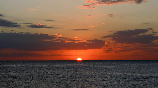 ocean under gray clouds during sunset thumbnail
