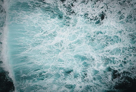 aerial photo of ocean waves thumbnail