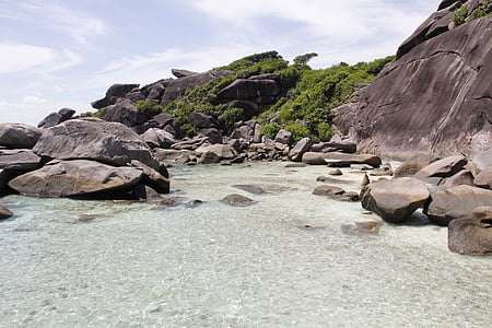 gray stones on shallow water during daytime thumbnail