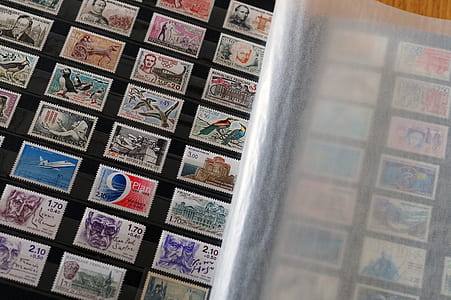 closeup photo of postage stamp collection thumbnail