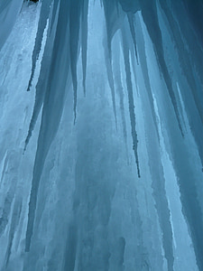 ice curtain, icicle, ice formations, cave, cold, stalactites thumbnail