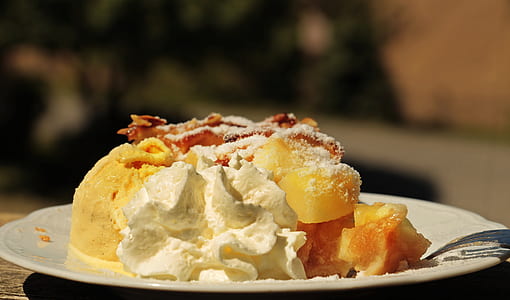 dessert served on white ceramic plate thumbnail