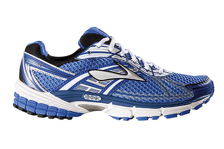unpaired blue and silver Brooks running shoe thumbnail