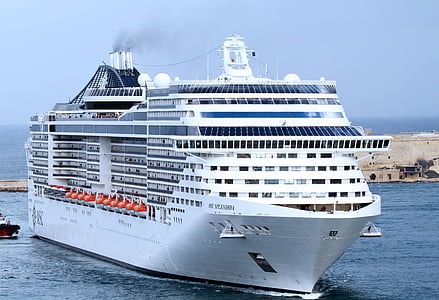 white and blue cruise ship thumbnail