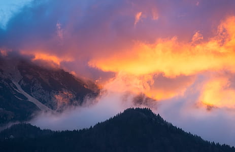 light, dawn, landscape, mountains thumbnail