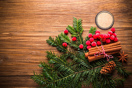 Overhead shot of a Christmas table thumbnail