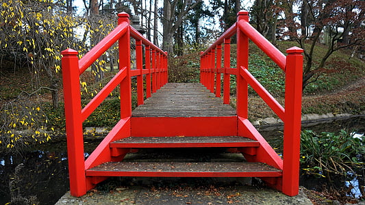 red bridge over river thumbnail