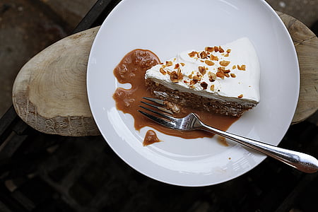 slice of cake on plate thumbnail