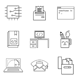 Technology Mix svg vector icon sets
