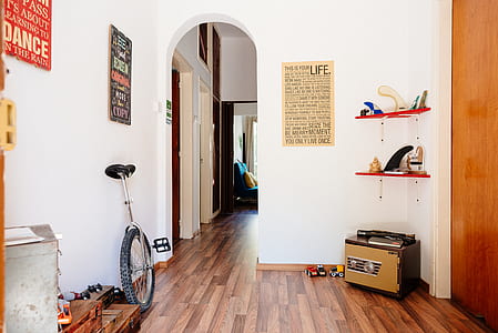gray unicycle on hallway thumbnail