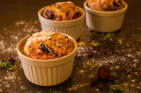 three cups of desserts with toppings thumbnail