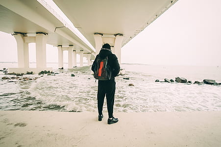 person standing beside body of water thumbnail
