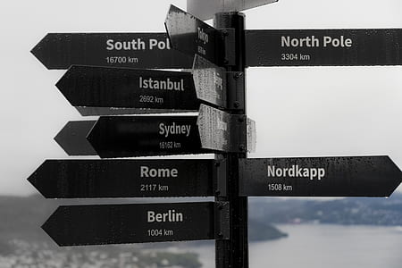 closeup greyscale photo of street signage thumbnail