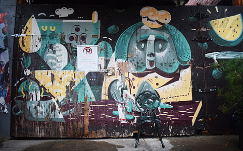 chair near painted wall thumbnail