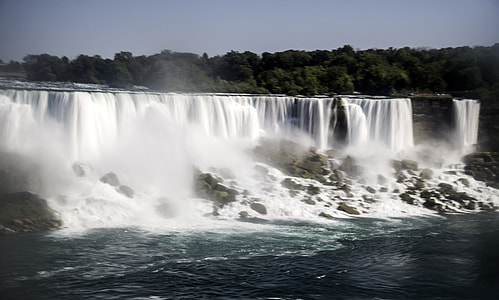 Silky Waters of American Falls Flowing down from the top as soon from Niagara Falls, Ontario, Canada thumbnail