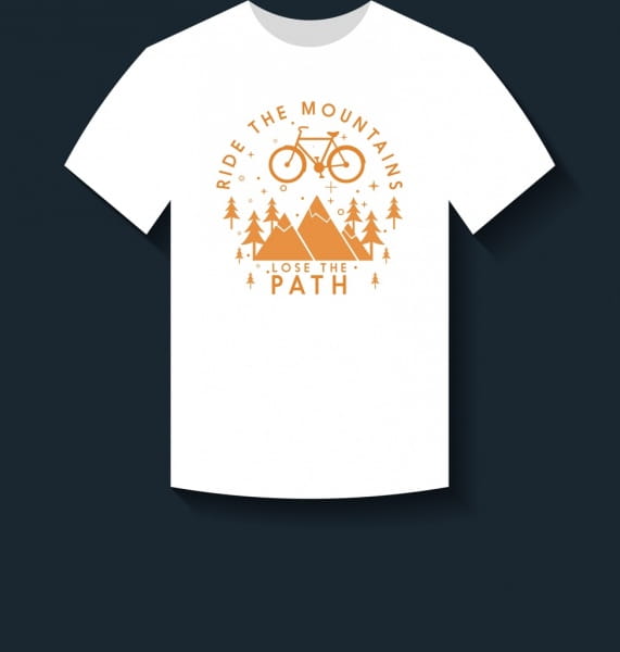 White Tshirt Design Mountain Bike Icons Decoration Eps Ai File