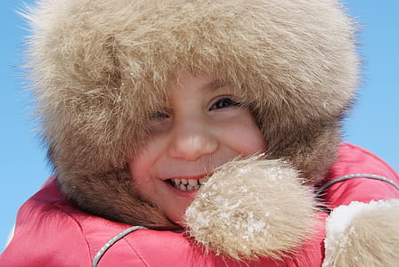 child wearing pink and brown parka jacket thumbnail