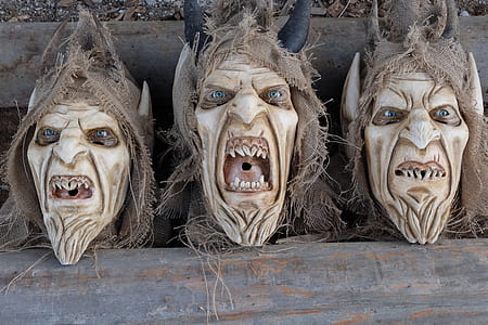 three monster head bust decors thumbnail