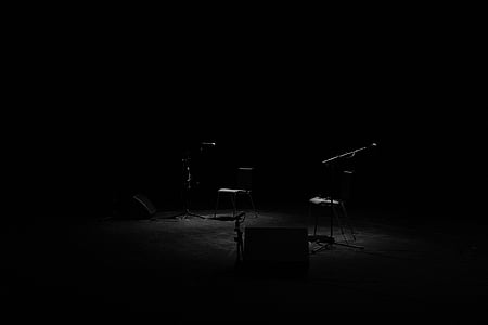 stage, limelight, dark, microphones thumbnail