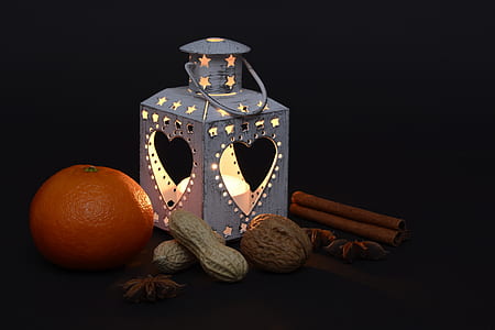 photo of lantern beside orange and peanuts thumbnail