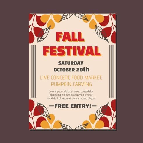 Fall Festival Template Vector svg, eps file
