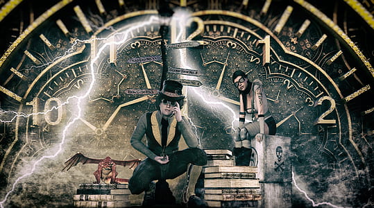 man and woman clock art thumbnail