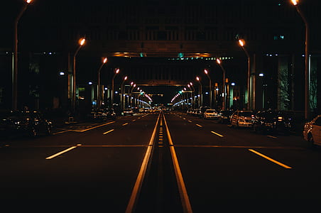 road lights, street lights, city at night, pavement marking thumbnail