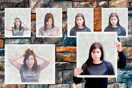 woman photos on brown wall thumbnail