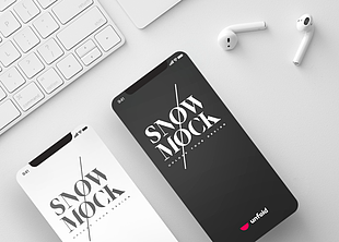 SnowMock iPhone X Mockup psd file