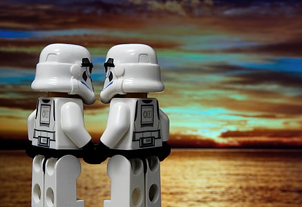two Star Wars Storm Trooper plastic toys thumbnail