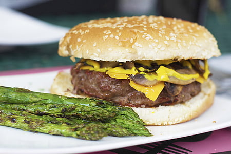 cheese burger on plate thumbnail