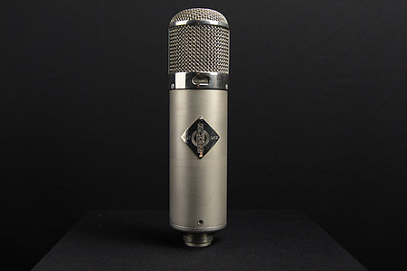 gray condenser microphone on black surface thumbnail
