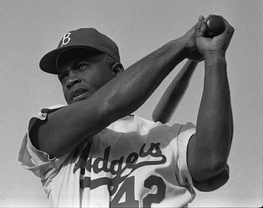 Los Angeles Dodgers player grayscale photography thumbnail