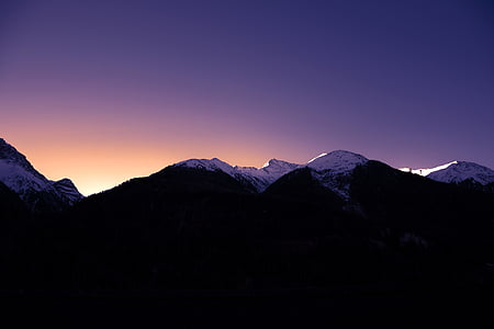 silhouette of black and white mountain range thumbnail